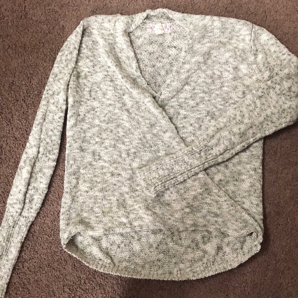 Cross front sweater